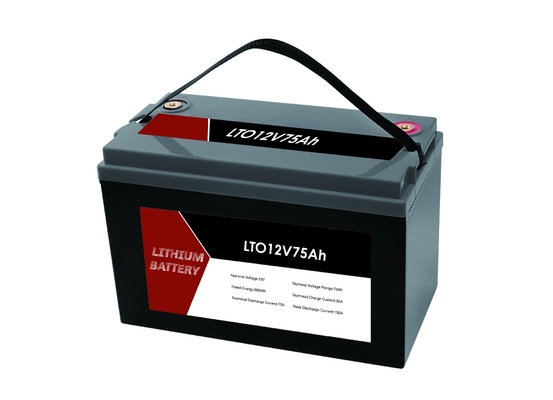LTO 12V 75Ah paquete de baterías de titanato de litio portátil con BMS para RV / caravana / barco