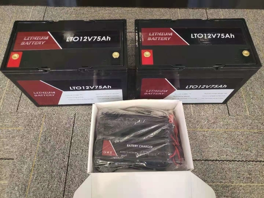 LTO 12V 75Ah paquete de baterías de titanato de litio portátil con BMS para RV / caravana / barco