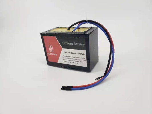 Paquete de baterías LTO de titanato de litio de 24V / 7,8Ah para rastreador solar / puerta eléctrica