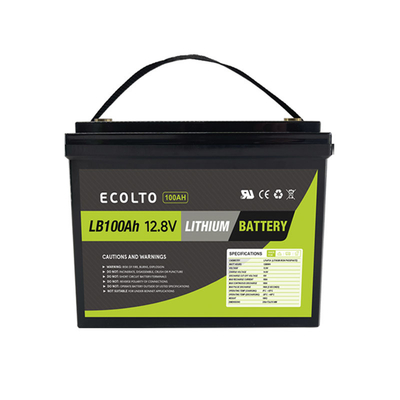 4000 ciclos Batería de litio de RV 12.8V 100Ah LiFePO4 Batería de RV 1280Wh Capacidad nominal