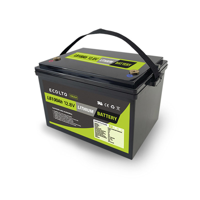 4000 ciclos Batería de litio de RV 12.8V 100Ah LiFePO4 Batería de RV 1280Wh Capacidad nominal