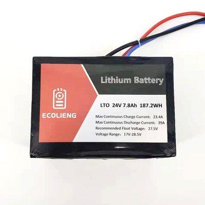 Batería ECOLTO-T2407 LTO 24V 7.8Ah Batería de titanato de litio LTO