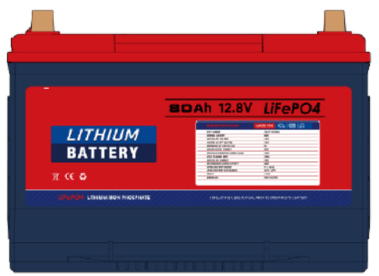 Vida útil del ciclo largo LiFePO4 LFP 12.8V 80Ah Batería de accionamiento de litio hierro fosfato