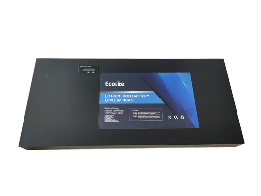 12.8V110Ah LiFePO4 Slimline Batería 1408Wh Batería de litio para viajes al aire libre con Bluetooth incorporado