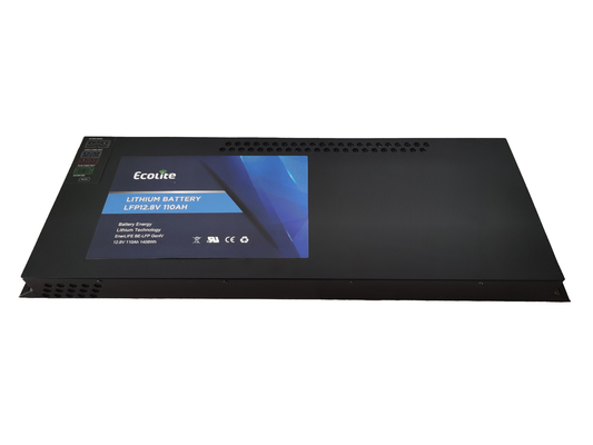 12.8V 110Ah LiFePO4 Batería de línea delgada 1408Wh Batería de litio integrada BMS para energía de respaldo