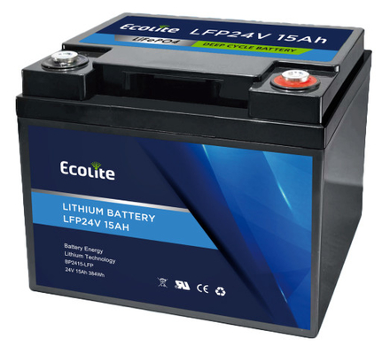 BP2415-LFP de carga rápida AGV LiFePo4 Batería de iones de litio 24v 15Ah BMS integrado