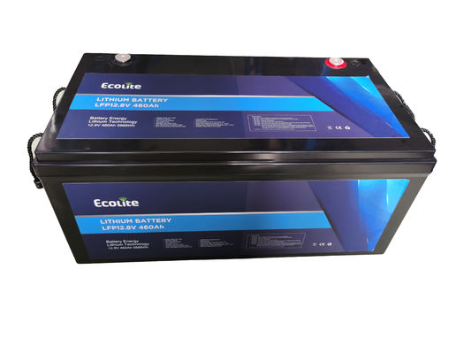 Batería de litio LiFePO4 para RV de 12,8 V y 460 Ah ligera y personalizada con BMS integrado